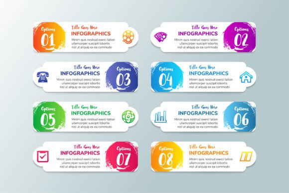 Eight Brush Rounded Infographic: Graphics for Branding