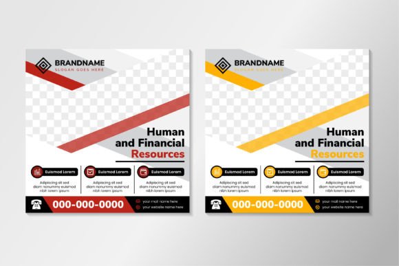 Financial Resources Square Banner: Graphics for Social Media Templates