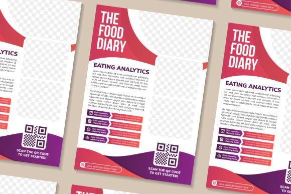 Food Diary Vertical Flyer: Graphics & Print Templates