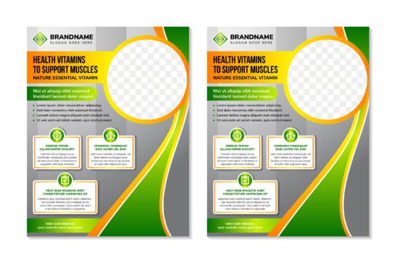 Health Vitamin Vertical Flyer: Graphics & Print Templates