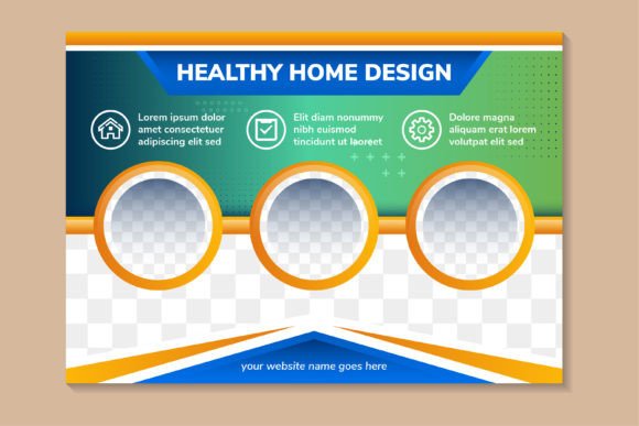 Healthy Home Design Horizontal Flyer: Graphics & Print Templates