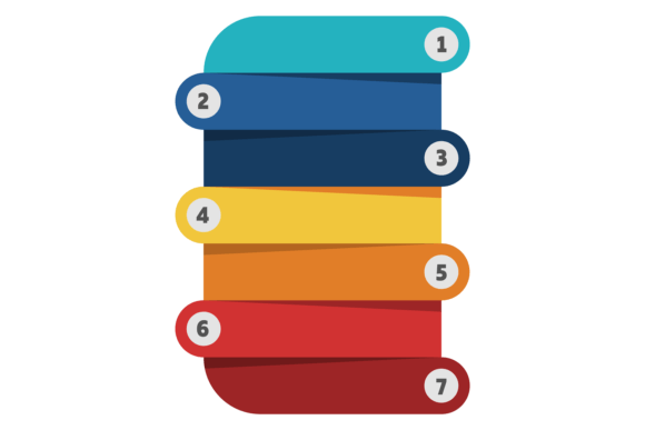 Infographic Element with Color Step Labels: Graphics & Illustrations