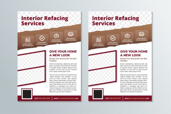 Interior Refacing Vertical Flyer: Graphics for Print Templates