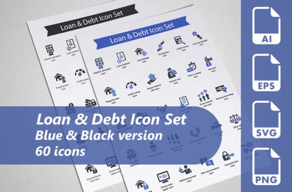 Loan Debt Icon Set: Essential Graphics & Icons