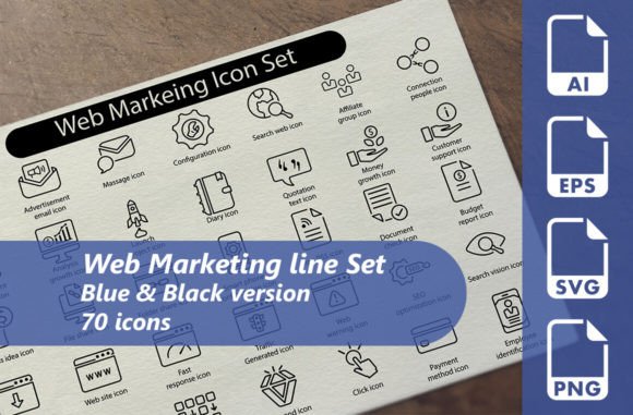 Marketing Line Icon Set: Modern Graphics and Icons