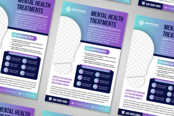 Mental Health Vertical Flyer: Graphics & Print Templates