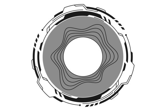 Round HUD Control: Futuristic Graphics & Illustrations