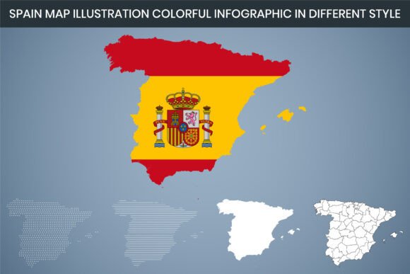 Spain Map Graphics: A Colorful Freebie for Branding