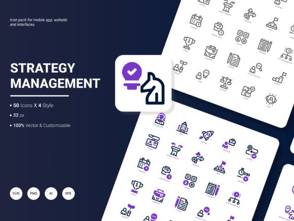 Strategy Management Icon Pack: Premium Graphics & Icons